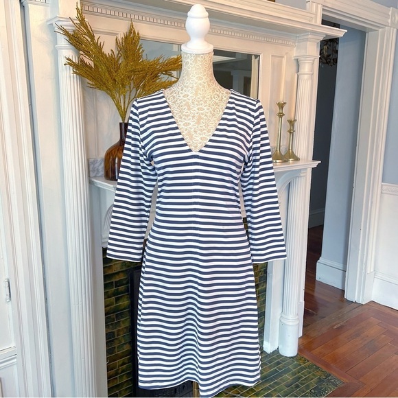 NWT‎ MDC Sport Nantucket Golf Club Blue & White Stripe V-Neck Golf Dress Sz 6 - Picture 2 of 11